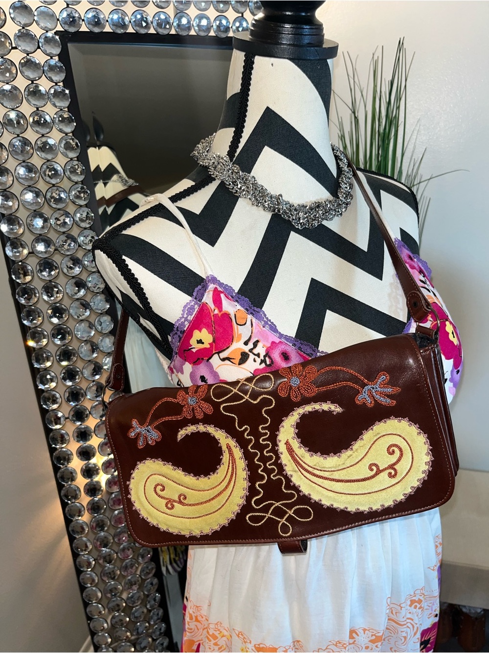 Jamin Puech Paris One Shoulder Bag Patchwork Multicolor Authentic From Italy